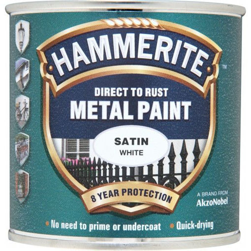 Picture of HM METAL PAINT SATIN WHITE 250ML