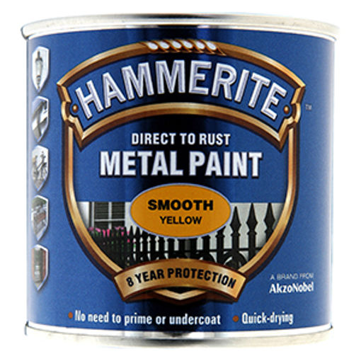 Picture of HM METAL PAINT SMOOTH YELLOW 250ML