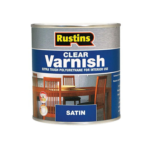 Picture of Rustins Poly Satin Clear Varnish 500ml