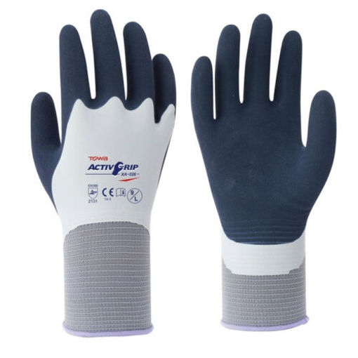 Picture of tow32609 Towa ActivGrip XA-326 Latex Fully-Coated Gloves sz9