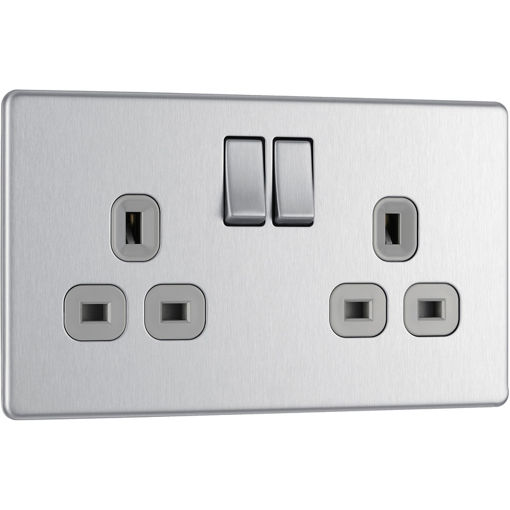 Picture of Nexus 2 gang DP Switched Socket S.Steel