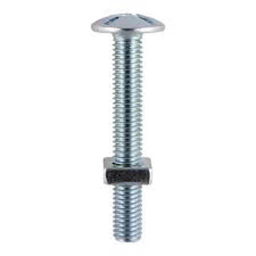 Picture of Roofing Bolt & SQ Nut - BZP 6 x 20 - 140