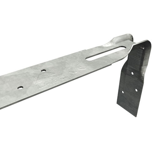 Picture of hes06b10 galv restraint strap 600mm bent 100mm