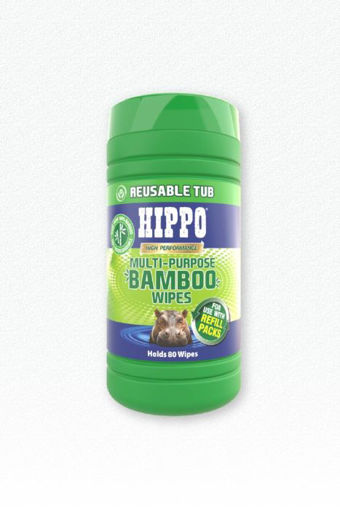 Picture of H18735 Hippo Multi-Purpose Bamboo Wipes Reusable Tub