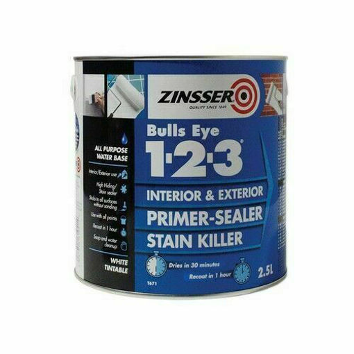 Picture of Zinsser Bullseye 123 Primer Sealer White 2.5ltr