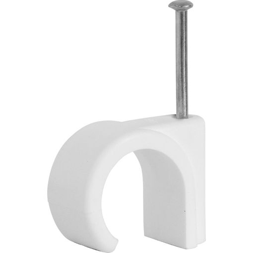 Picture of 6mm white round cable clips