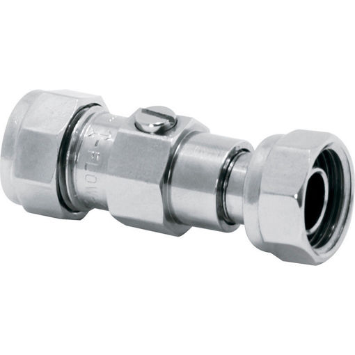 Picture of 10031601 QS service valve strt 15mm x 1/2" chrome