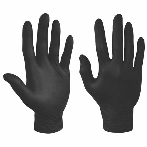 Picture of Black Nitrile H/D gloves Box 100 Large