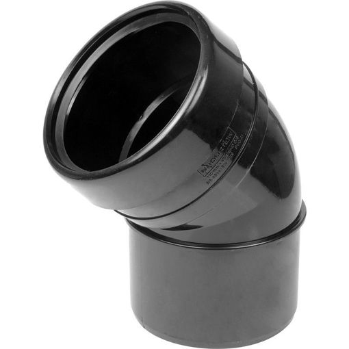 Picture of bs482b soil pipe bend Black 110mm 135 d/s