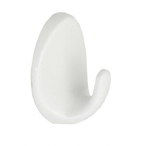 Picture of HE98B 40mm White Plastic Oval S/A Hook