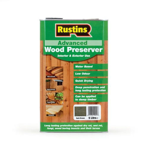 Picture of Rustins Adv Wood Pres Dark Brown 5Ltr