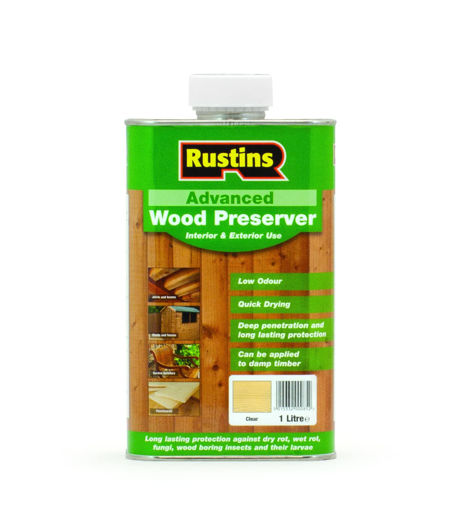 Picture of Rustins Adv Wood Preserver Clear 1Ltr