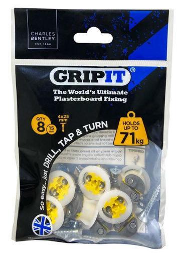 Picture of 15mm Yellow Gripit Plasterboard Fixing pk 8 