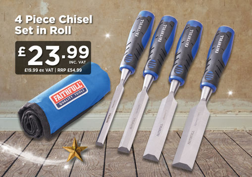 Picture of 4 Piece Chisel Set in Roll