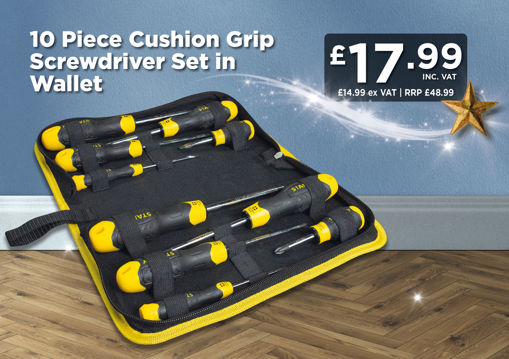 Picture of 10 Piece Cushion Grip Screwdriver Set in Wallet