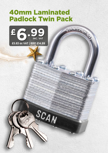 Picture of 40mm laminated padlock twin pack