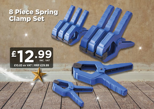 Picture of 8 Piece Spring Clamp Set (4 x 50mm & 75mm (2" & 3"))