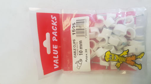 Picture of 10.0mm CABLE CLIPS ROUND WHITE