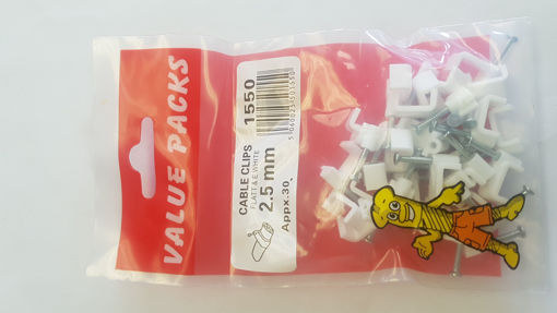 Picture of 2.5mm CABLE CLIPS T & E WHITE