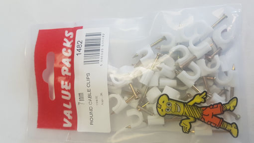 Picture of 7.0mm CABLE CLIPS ROUND WHITE