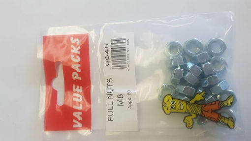 Picture of M8 HEX NUTS ZINC